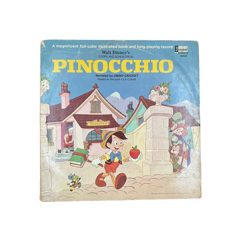 Walt Disney’s Story And Songs From Pinocchio LP Disneyland Mono + Book EX!!!!